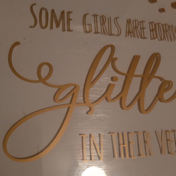 ACRYLIC TRAY WITH HANDLES "SOME GIRLS ARE BORN WITH GLITTER IN THEIR VEINS - Picture 2 of 7